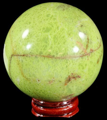 Polished Green Opal Sphere - Madagascar #55062